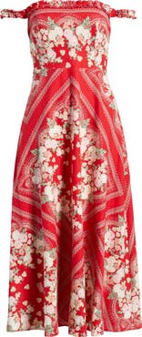 WAYF Arabella Floral Linen Blend Midi Dress