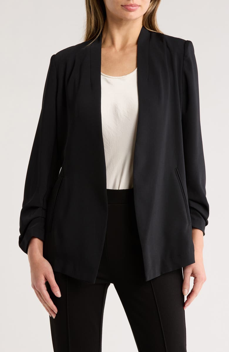 Gemma + Jane Scrunch Sleeve Open Front Jacket, Main, color,