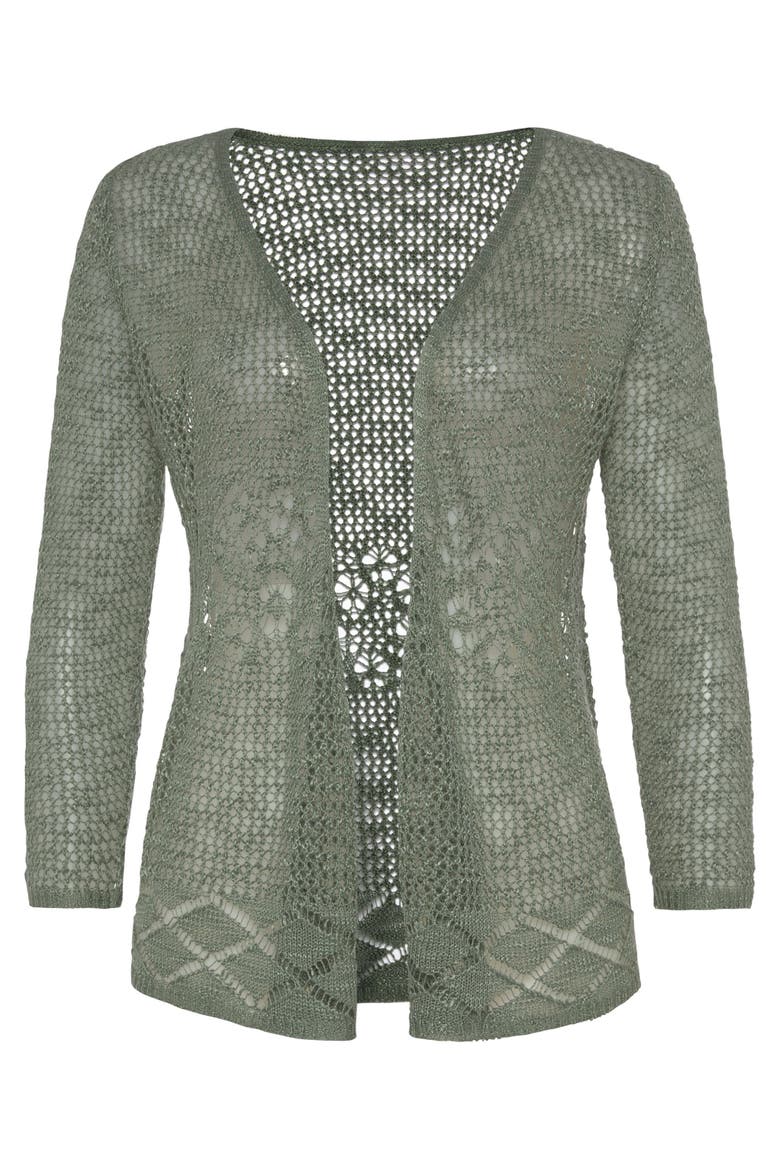 Open Work Cardigan, Alternate, color, Khaki