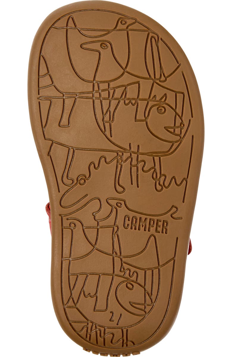 Camper Kids' Ankle Strap Leather Sandal, Alternate, color, Multi - Red