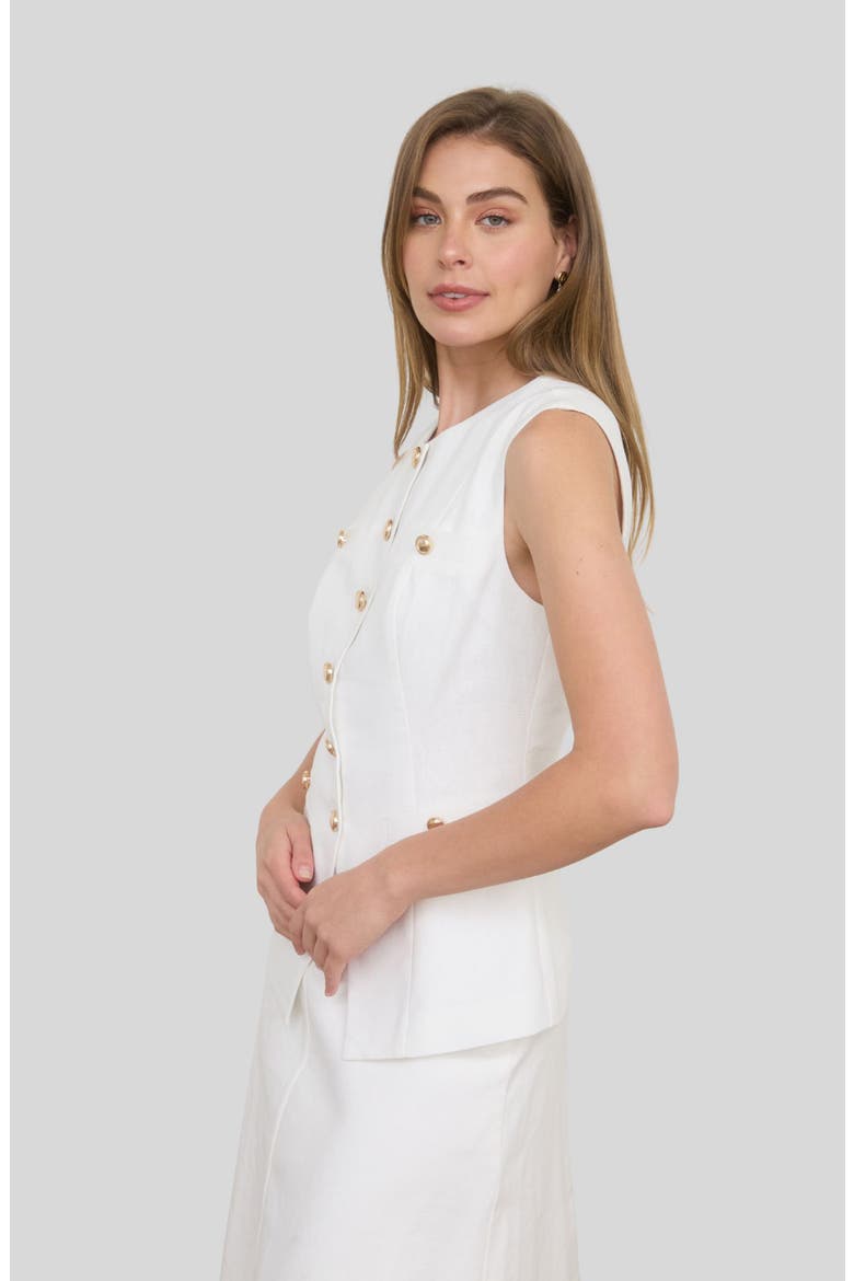 Button Up Vest, Alternate, color, IVORY
