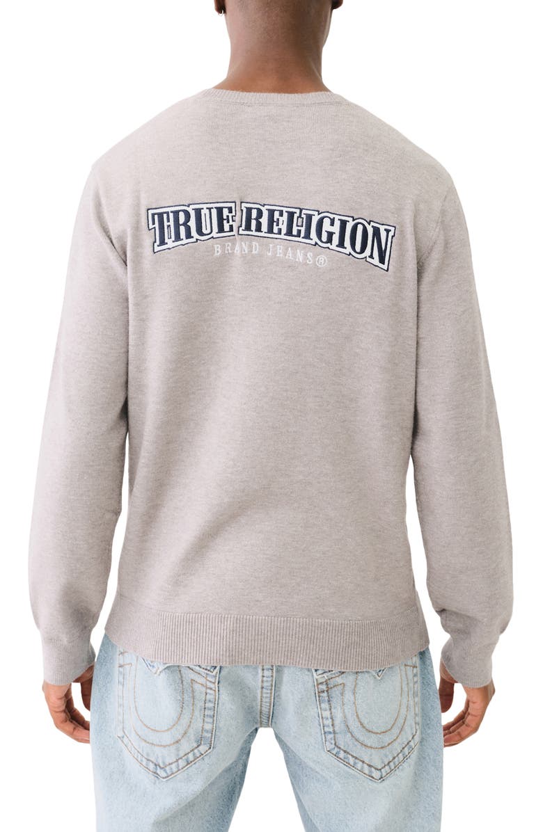 True Religion Embroidered Pullover Sweater, Alternate, color, 