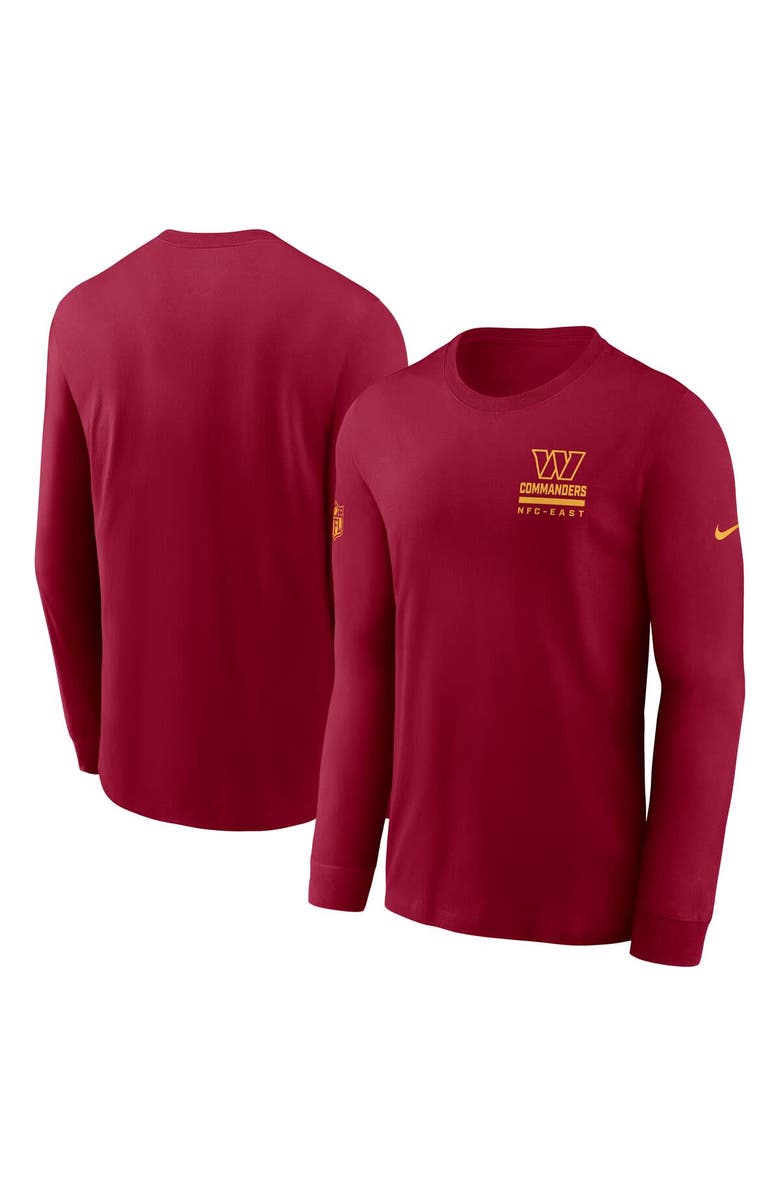 Nike Men's Nike Burgundy Washington Commanders Sideline Performance Long Sleeve T-Shirt, Alternate, color, Burgundy