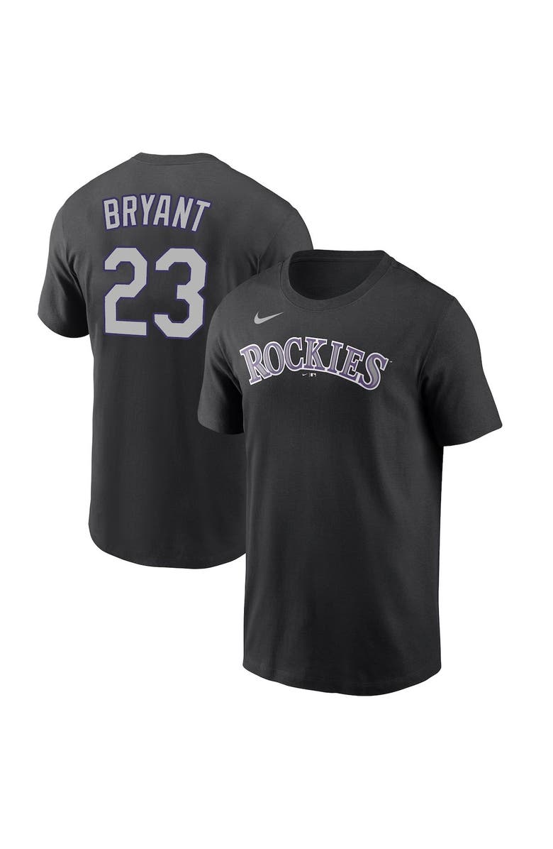 Nike Men's Nike Kris Bryant Black Colorado Rockies Name & Number T-Shirt, Main, color, Black