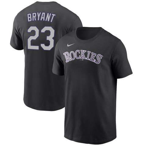 Men's Nike Kris Bryant Black Colorado Rockies Name & Number T-Shirt