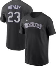 Nike Men's Nike Kris Bryant Black Colorado Rockies Name & Number T-Shirt