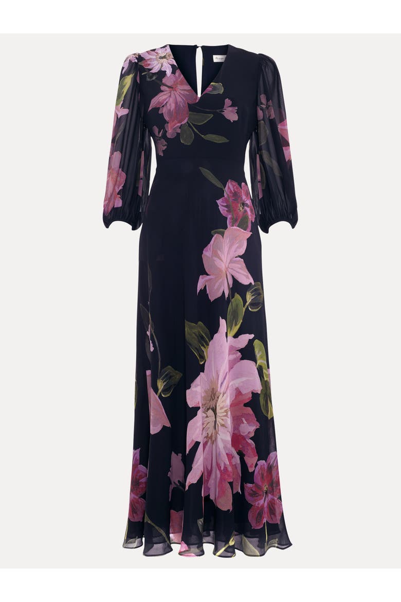 V-Neck Betty Maxi Dress, Alternate, color, Navy