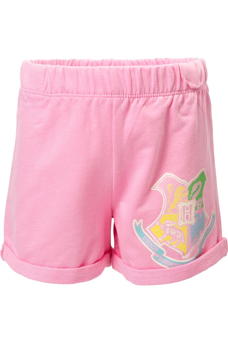 T-Shirt and French Terry Shorts Set, Alternate, color, Ivory and Pink
