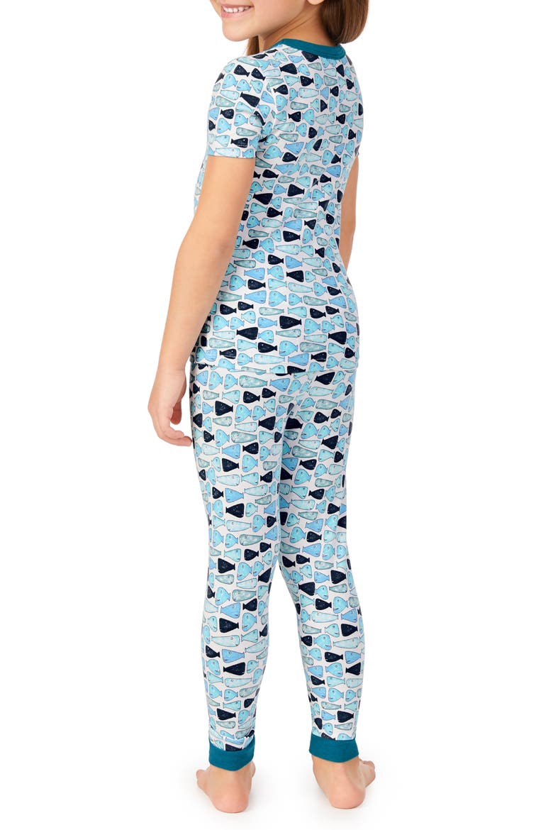 Fitted Two-Piece Pajamas & Book Set, Alternate, color, SCHOOL OF FISH