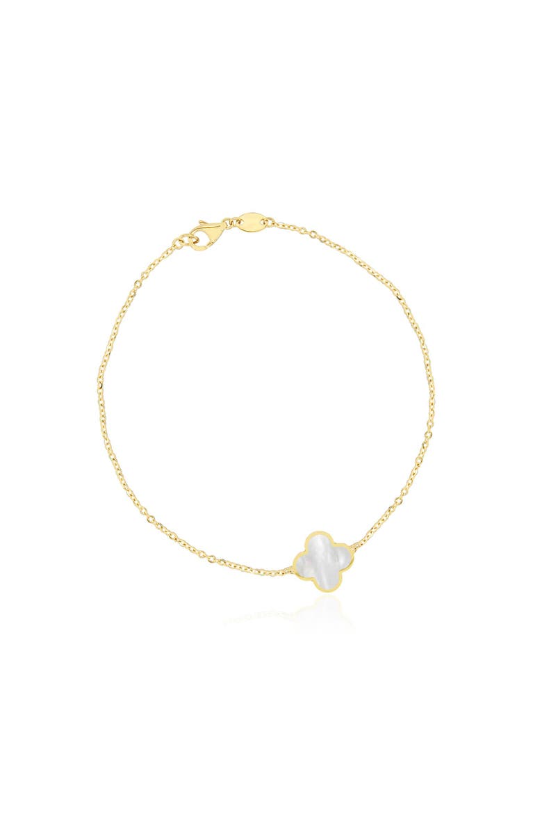 The Lovery Fine Jewelry Large Mother of Pearl Single Clover Bracelet, Main, color, Mother Of Pearl