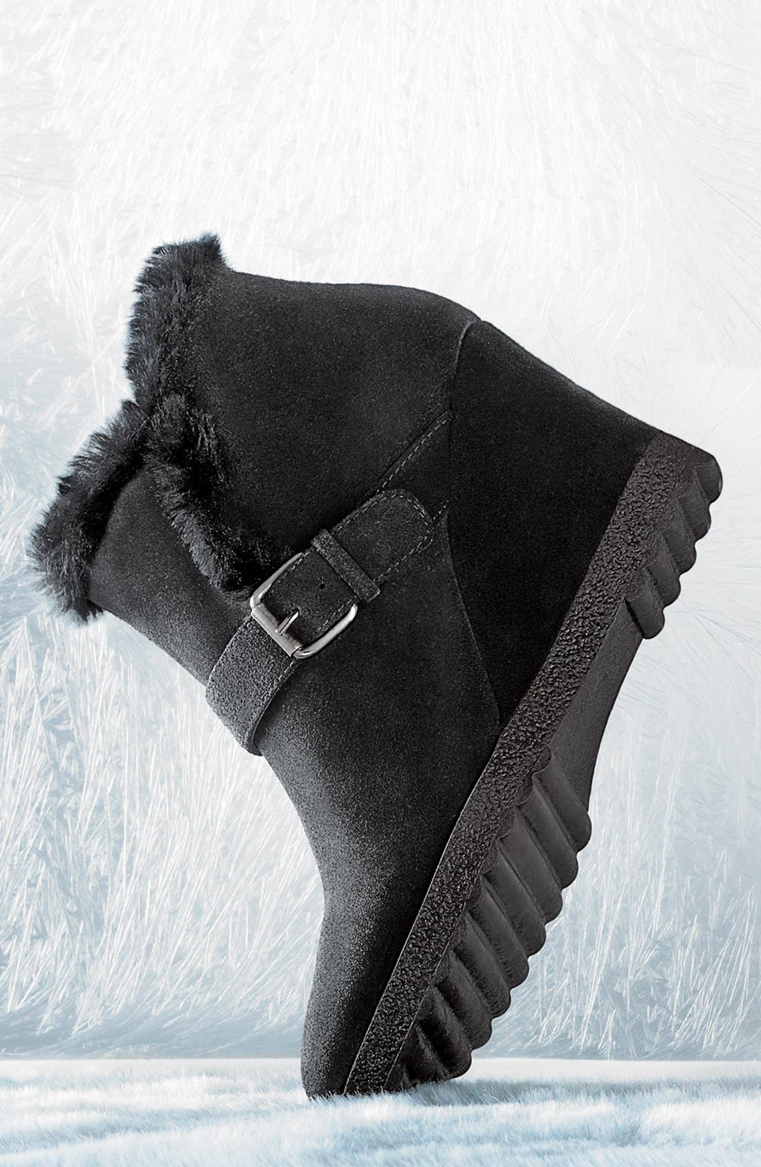 Aquatalia by Marvin K. 'Carlotta' Weatherproof Suede Wedge Bootie, Alternate, color, 