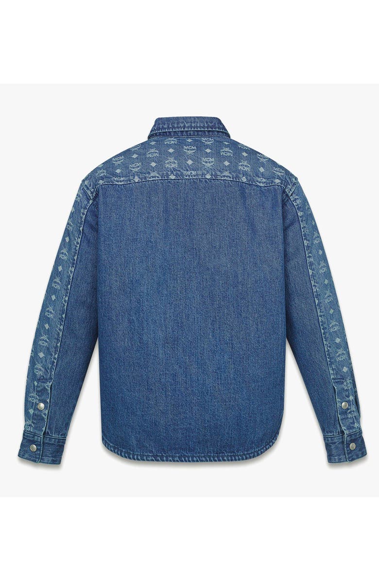 MCM Monogram Jacket in Denim Jacquard, Alternate, color, Blue