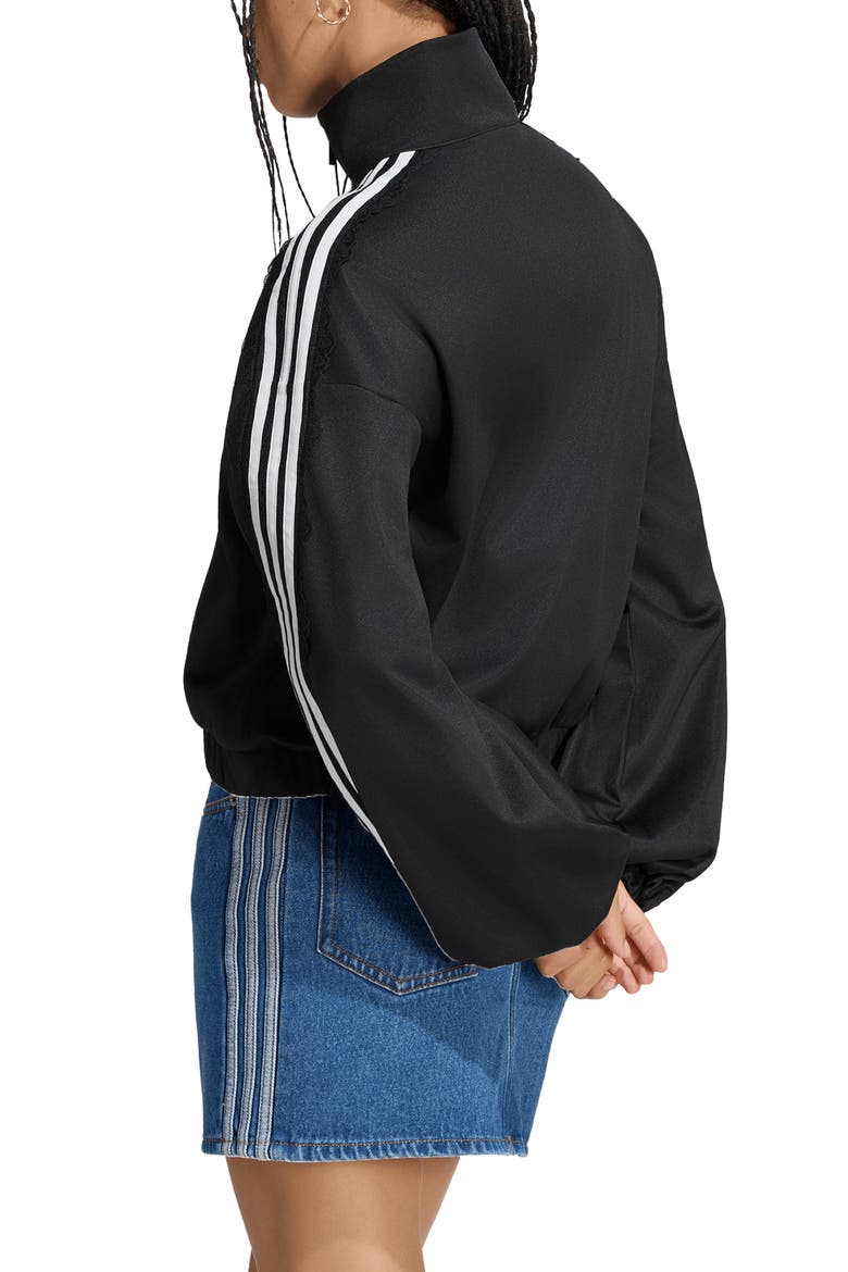 Lace Oversized Archive Track Top, Alternate, color, BLACK