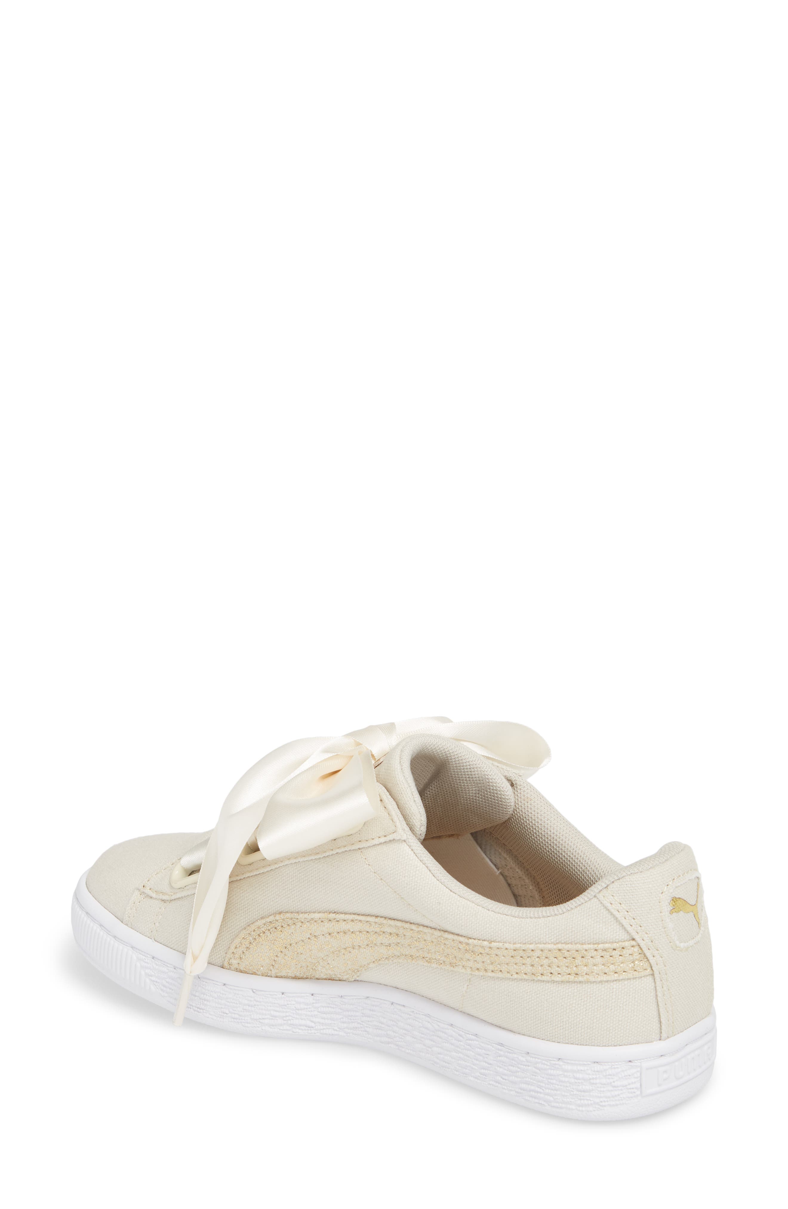 Basket Heart Sneaker, Alternate, color, BIRCH/ WHITE/ TEAM GOLD