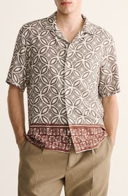 MANGO Printed Camp Shirt