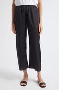 LESET Yoko Lace Hem Crop Cotton Pants