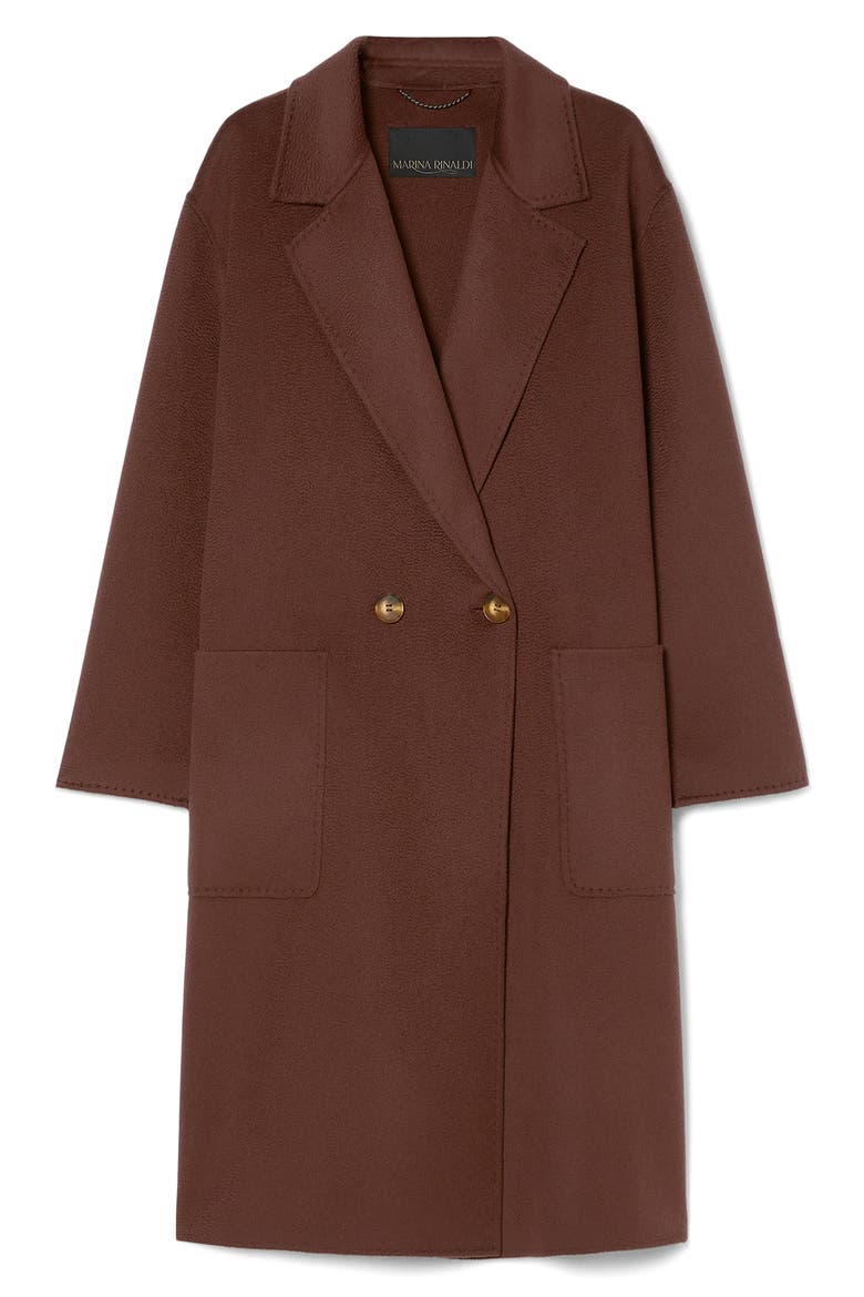 Oche Double Breasted Wool Coat, Alternate, color, BORDEAUX