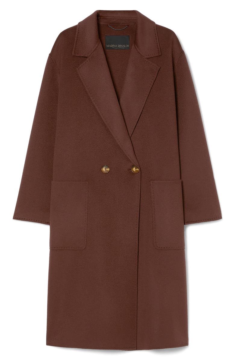 Marina Rinaldi Oche Double Breasted Wool Coat, Alternate, color, Bordeaux