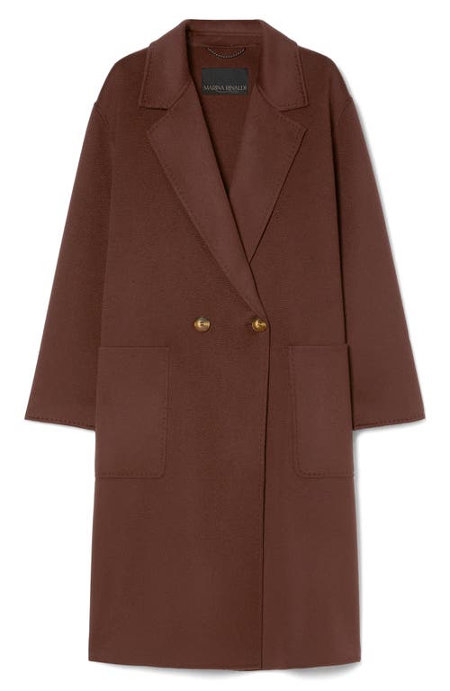Marina Rinaldi Oche Double Breasted Wool Coat In Brown