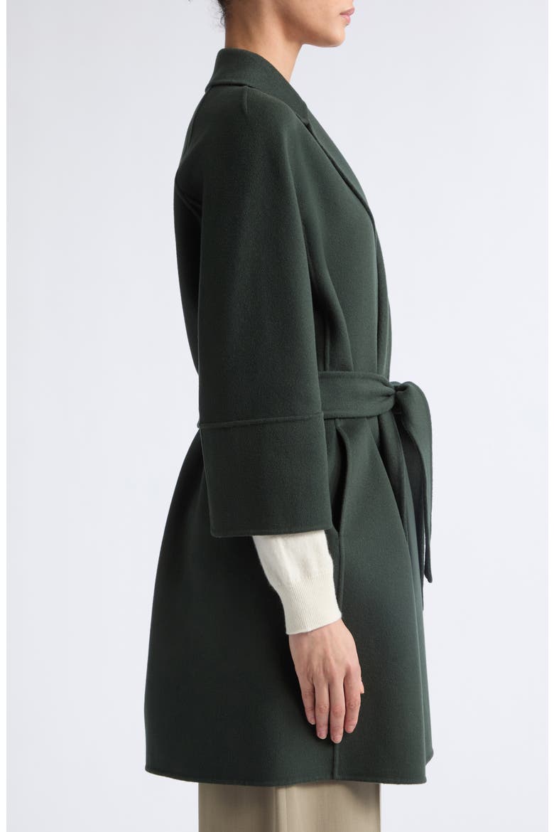 Arona Belted Virgin Wool Wrap Coat, Alternate, color, EMERALD