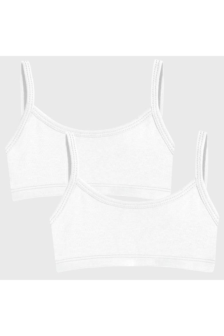 Soft 100% Cotton Training Bra, Main, color, White/White