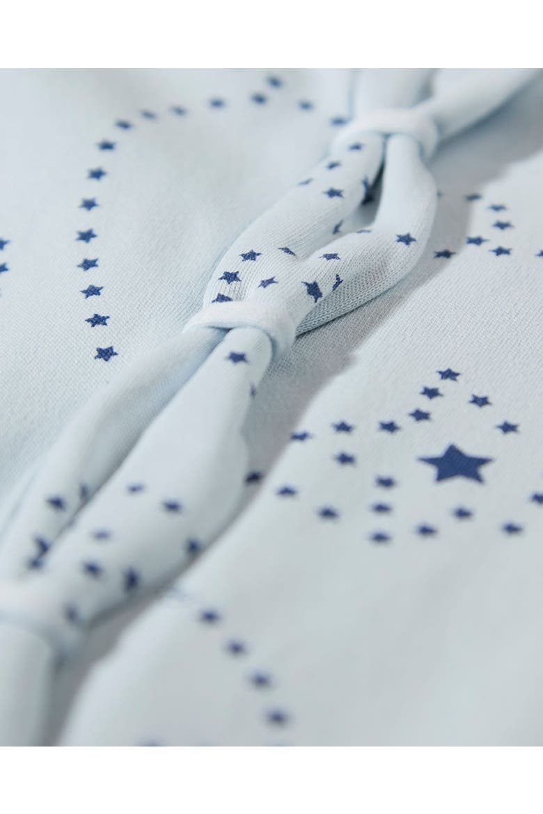 Baby Entangled Stars Front-Snap Footie, Alternate, color, Baby Blue