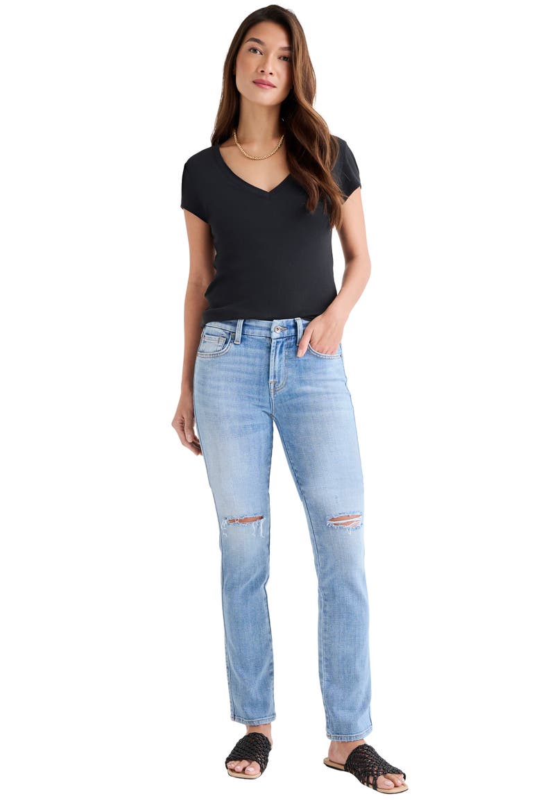 Faye V-Neck Tee, Alternate, color, BLACK
