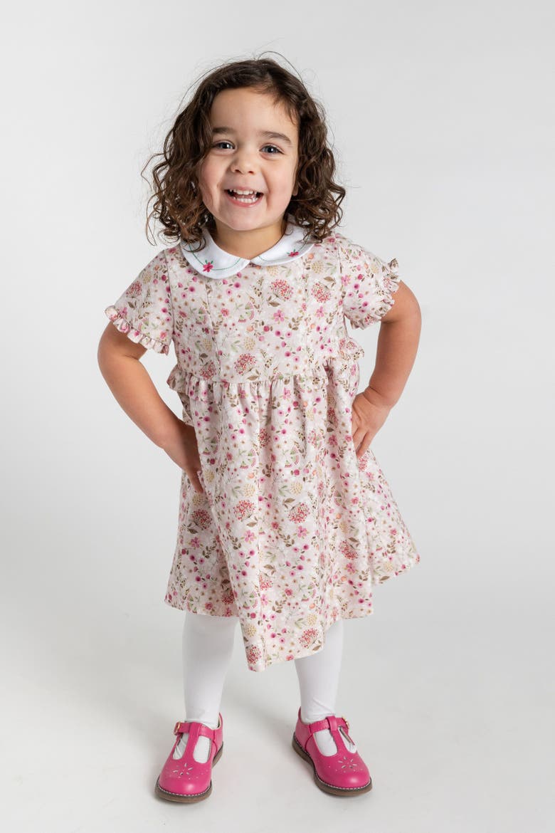 Floral Dress With Embroidered Collar, Alternate, color, Ivory and Red Floral