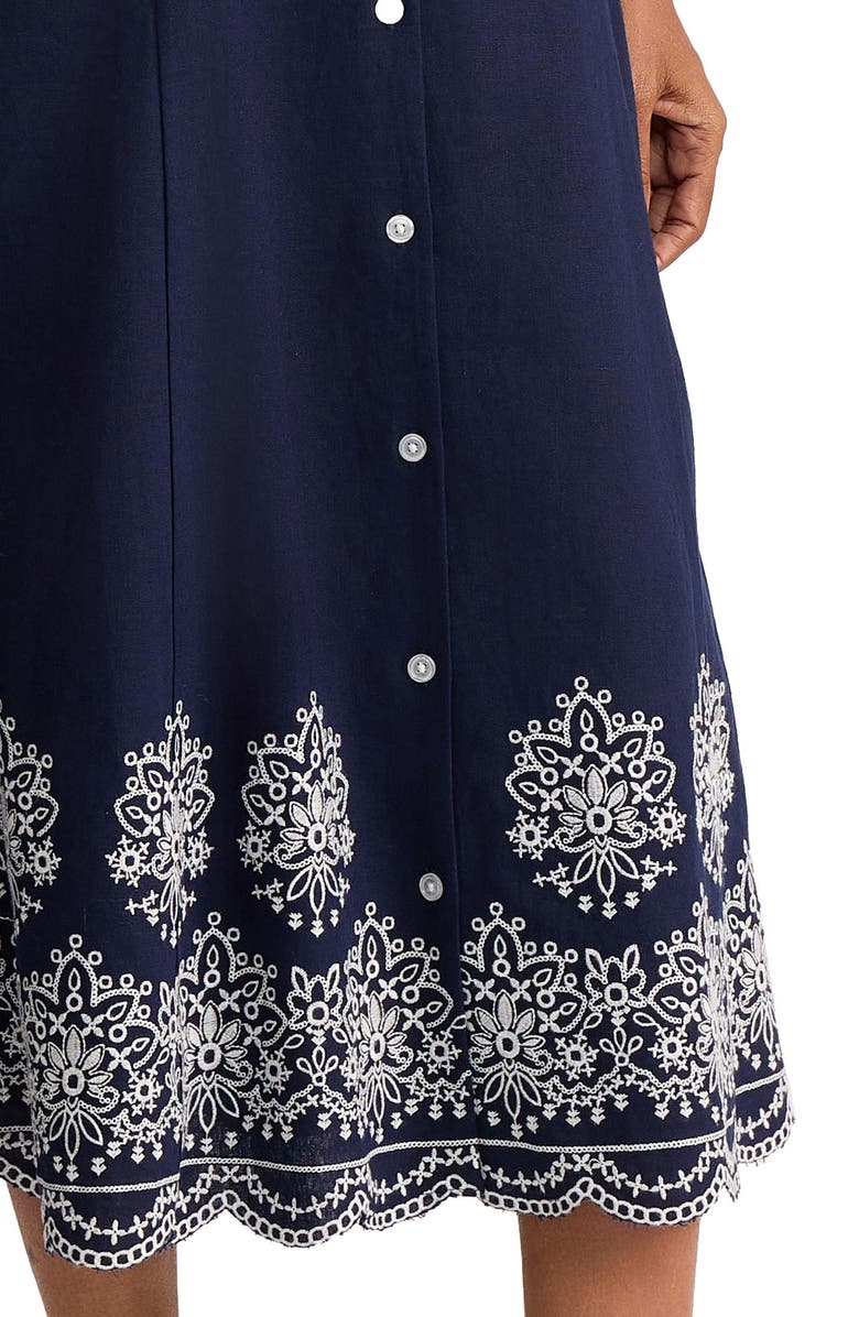 Jones New York Linen Blend Sleeveless Dress, Alternate, color, Pacific Navy