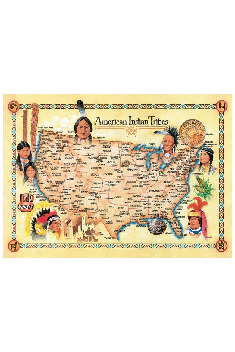American Indian Tribes 500 Piece Puzzle, Alternate, color, Multicolor