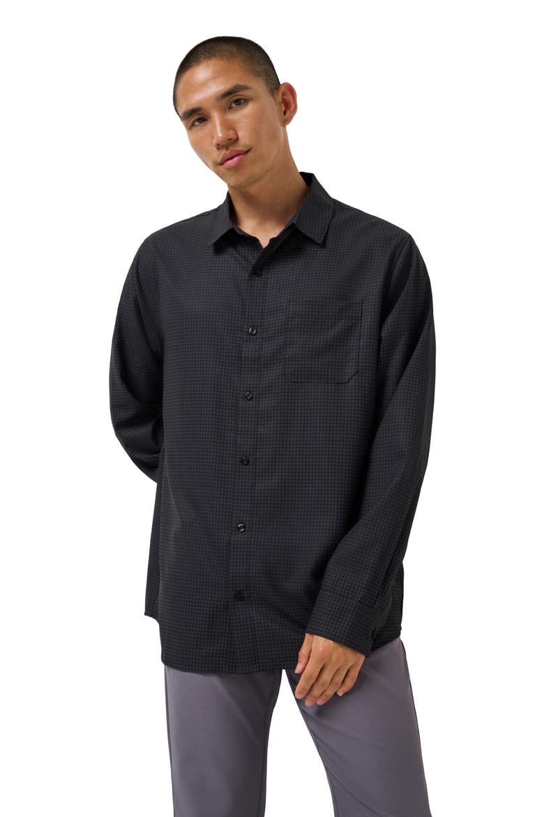 Techwoven Long Sleeve Button-Up Shirt, Alternate, color, BLACK