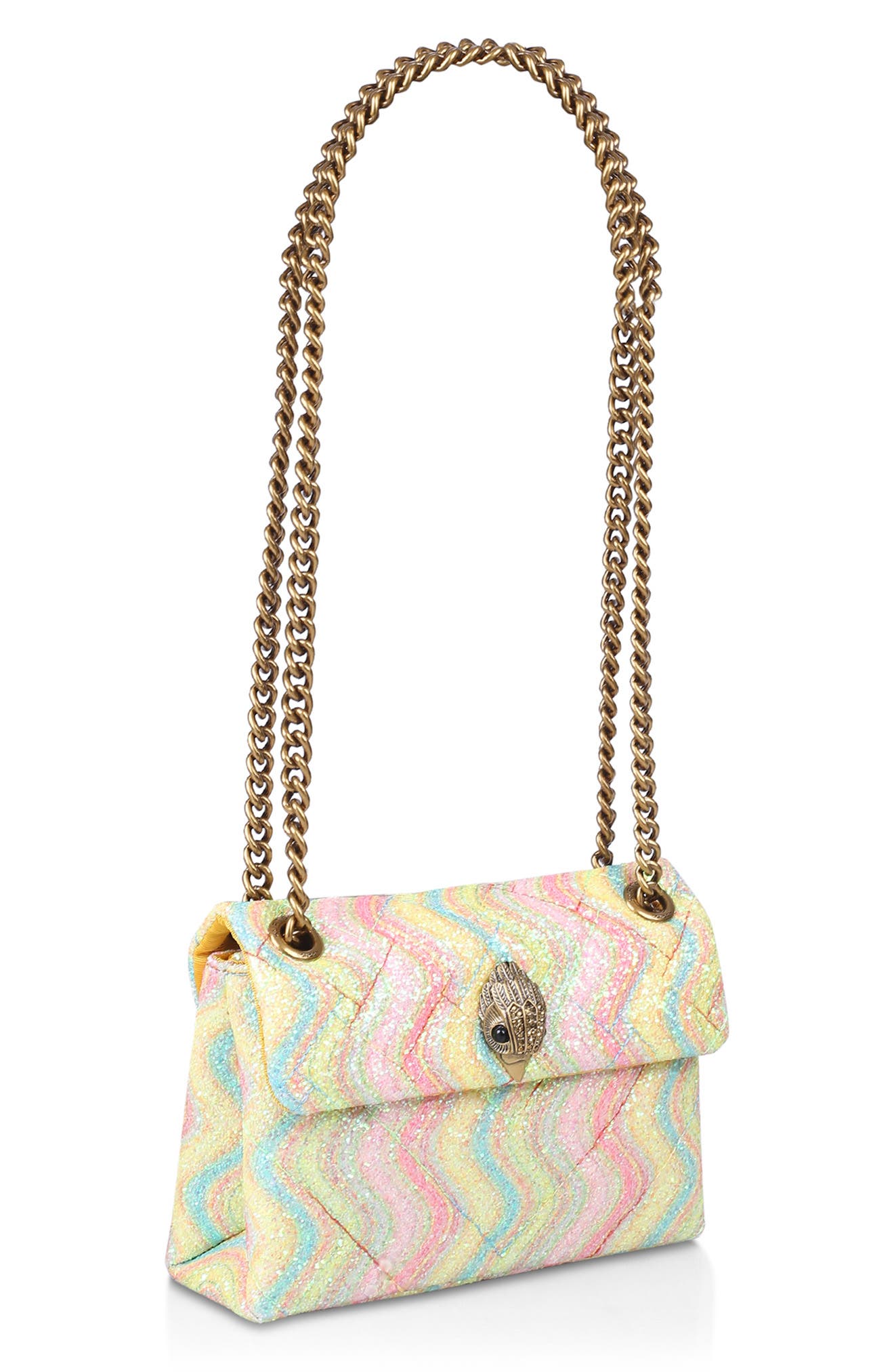 Kurt Geiger London Mini Kensington Glitter Quilted Crossbody Bag, Alternate, color, 