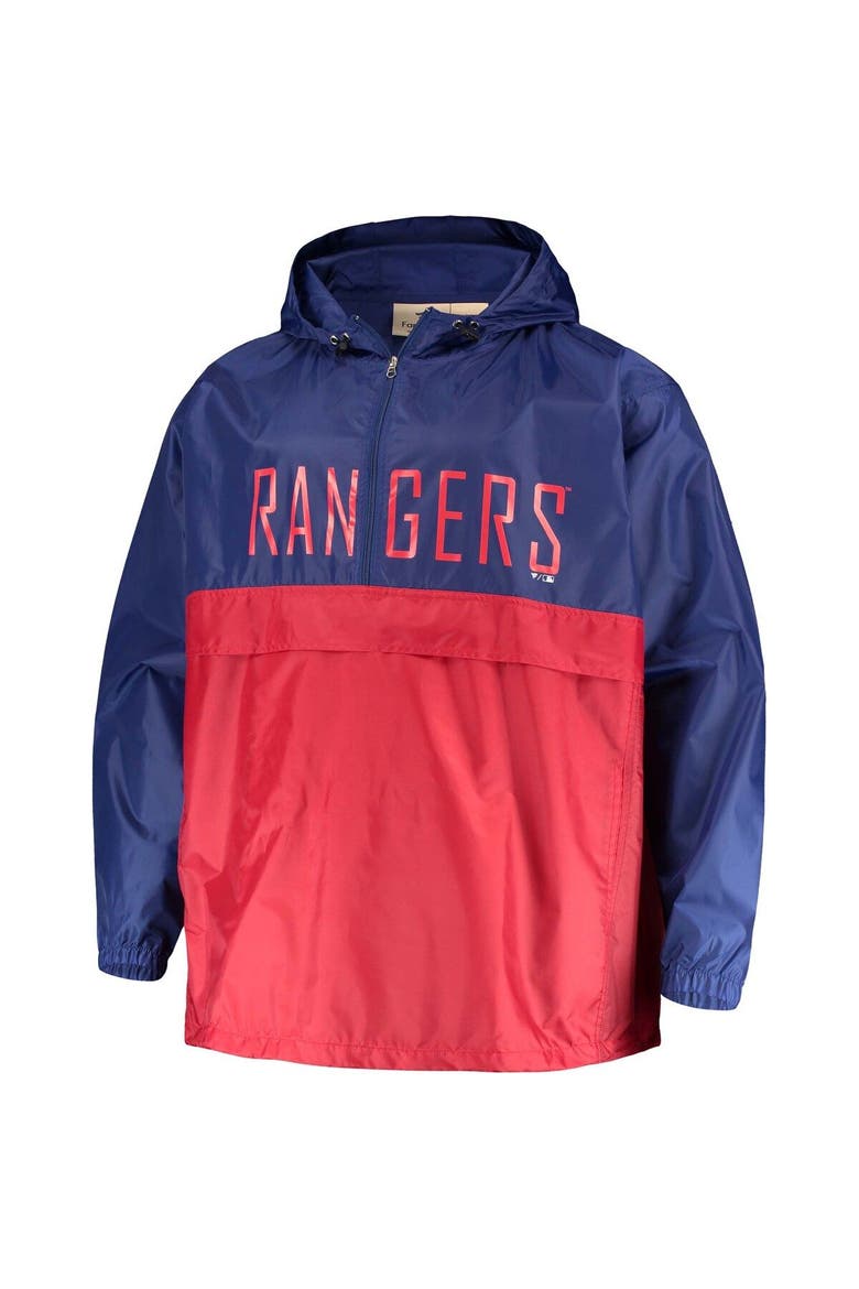 PROFILE Men's Royal/Red Texas Rangers Big & Tall Split Body Anorak Half ...