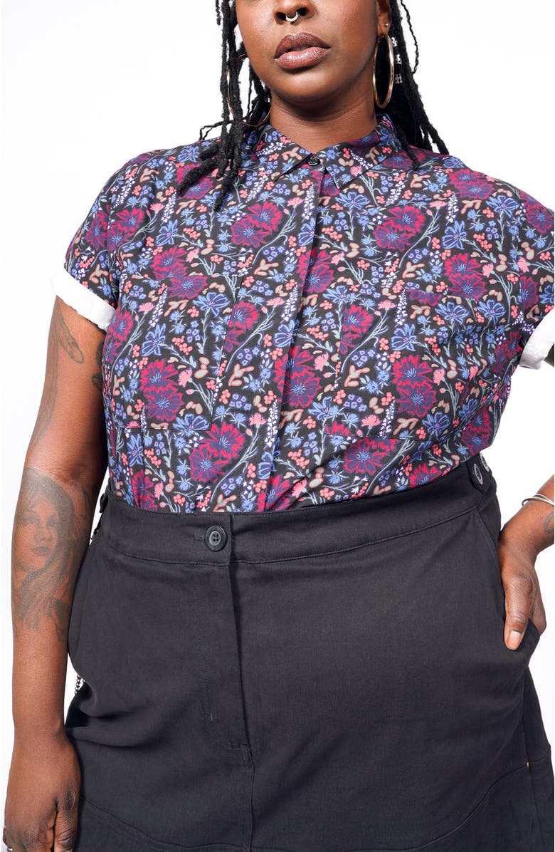 WILDFANG The Empower Button Up, Alternate, color, Cosmos Black Multi
