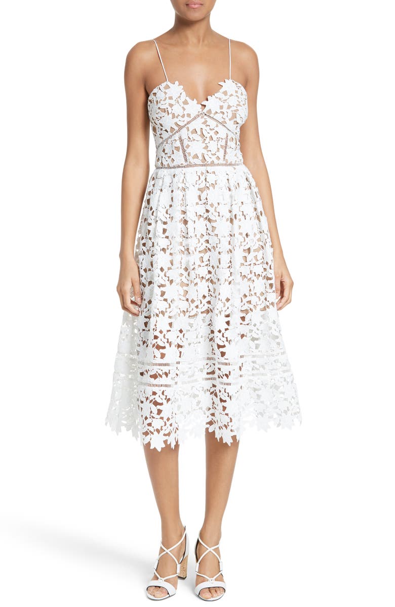 Self-Portrait 'Azaelea' Lace Fit & Flare Dress, Main, color,