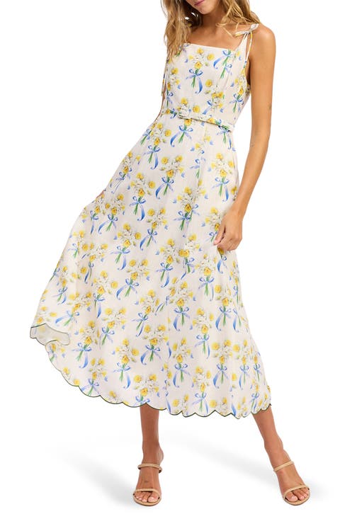 Audery Floral Belted Maxi Dress
