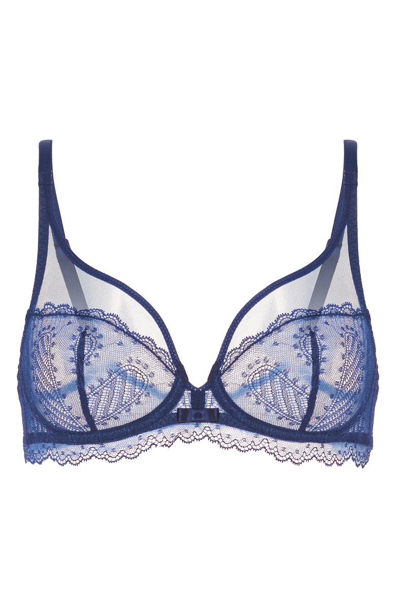 Simone Perele Canopee Underwire Plunge Bra, Alternate, color, Midnight