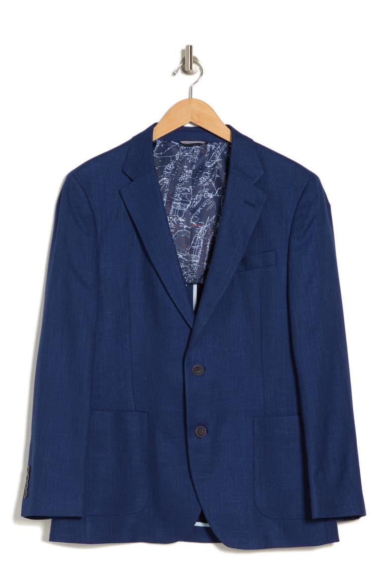 Jensen Tailored Fit Solid Notch Lapel Active Stretch Sport Coat, Alternate, color, NAVY
