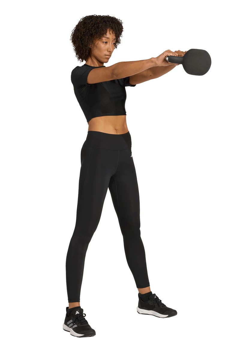 Performance Short Sleeve Crop T-Shirt, Alternate, color, BLACK/