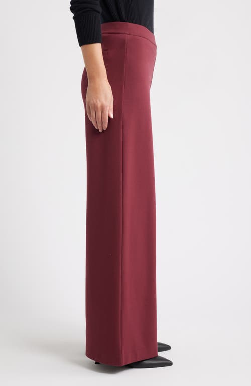 Caslonr Caslon(r) High Waist Wide Leg Ponte Pants In Burgundy
