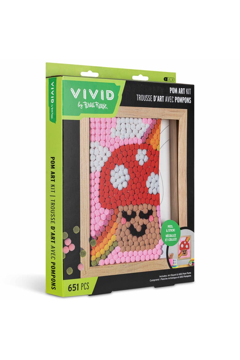Pom Art Kit, Fuzzy Mushroom, Diy Peel & Stick Craft Set, Alternate, color, Multicolored
