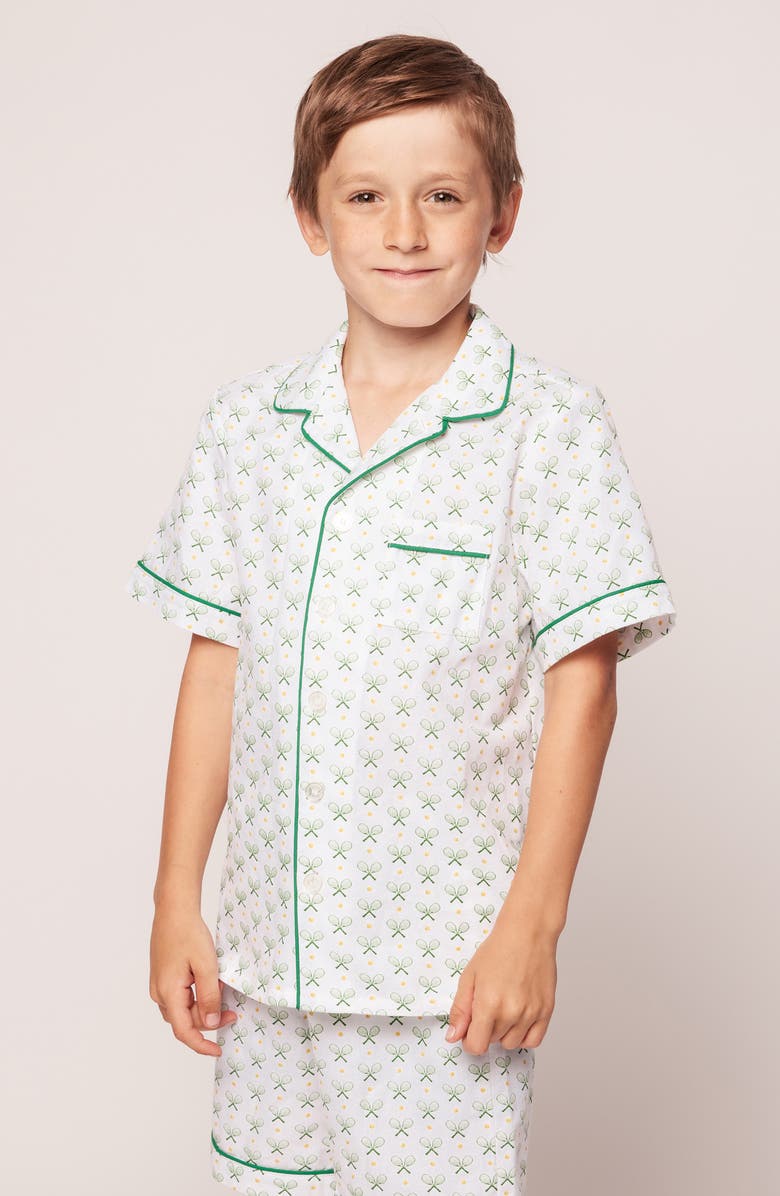 Petite Plume Kids' Print Two-Piece Short Pajamas, Alternate, color, Green