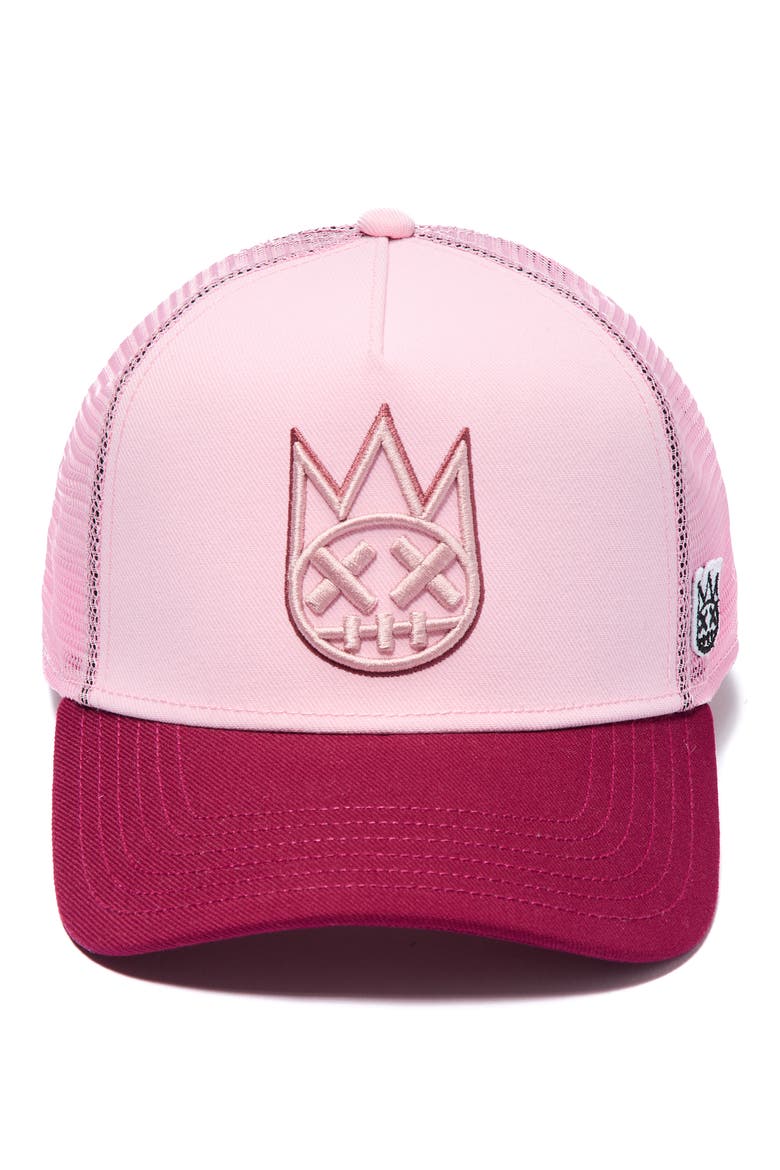 Shimuchan Logo Colorblock Trucker Hat, Alternate, color, POTPOURRI