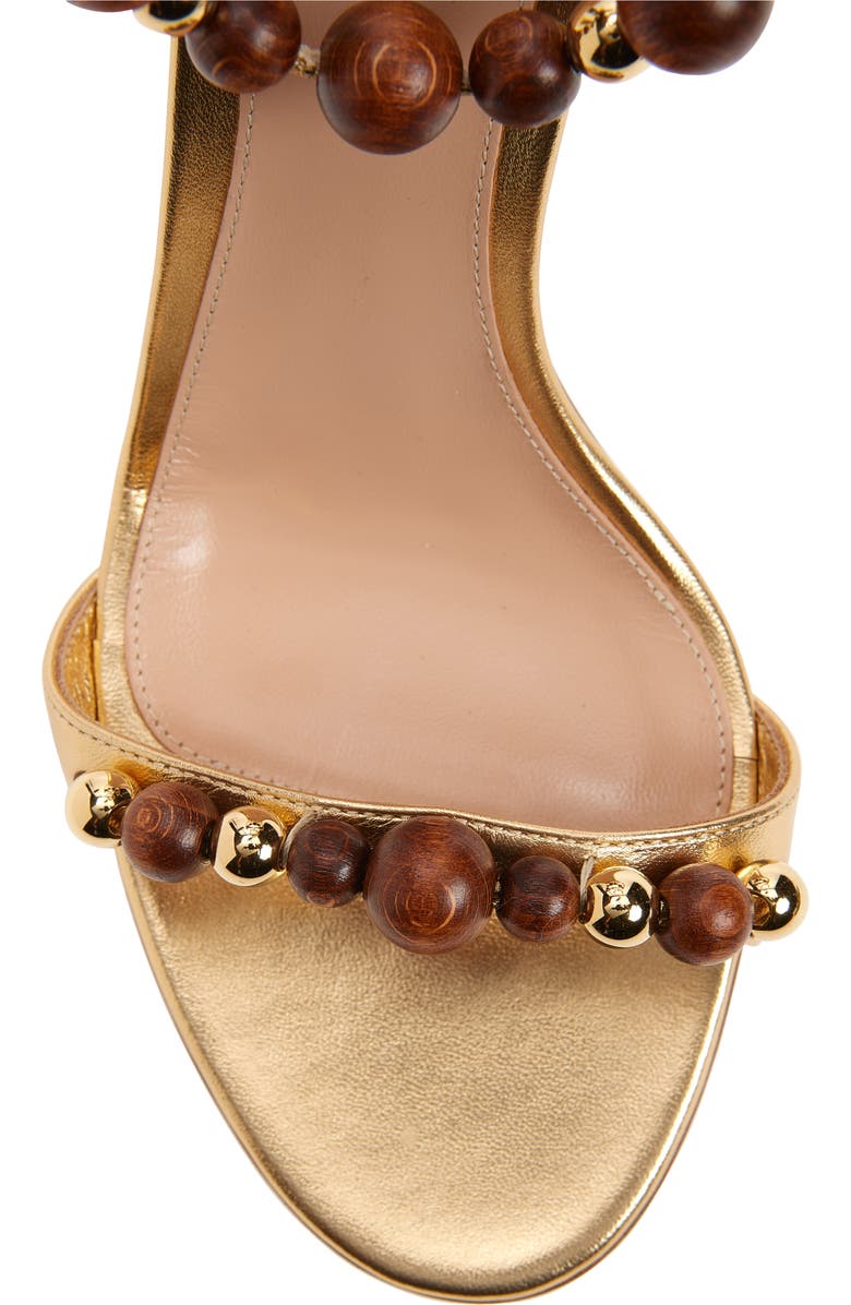 Gianvito Rossi Wood Bead Ankle Wrap Sandal, Alternate, color, Mekong
