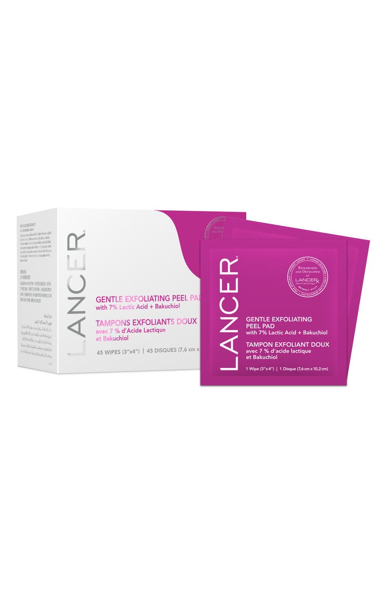 LANCER Skincare Gentle Exfoliating Peel Pads, Main, color, 