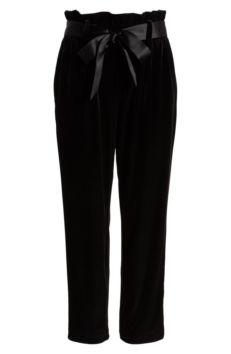 Halogen<sup>®</sup> Paperbag Waist Velour Ankle Pants, Alternate, color, 