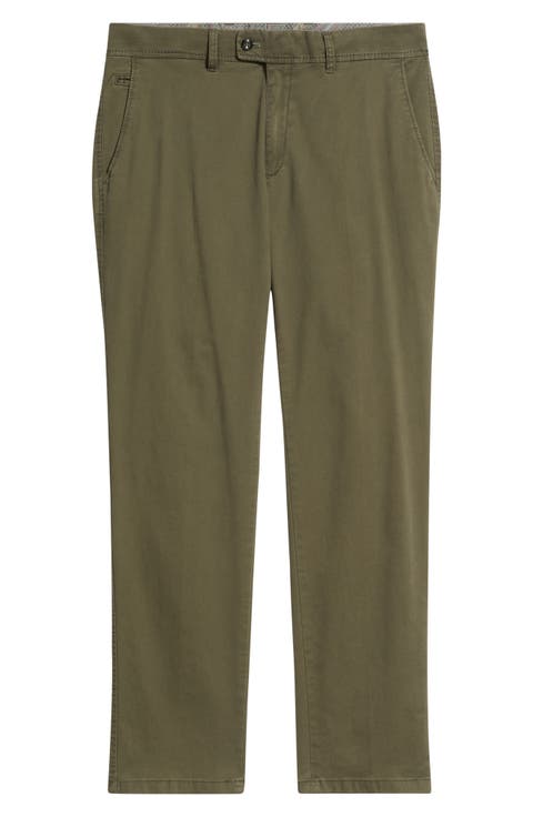 Evans Flat Front Straight Leg Chinos