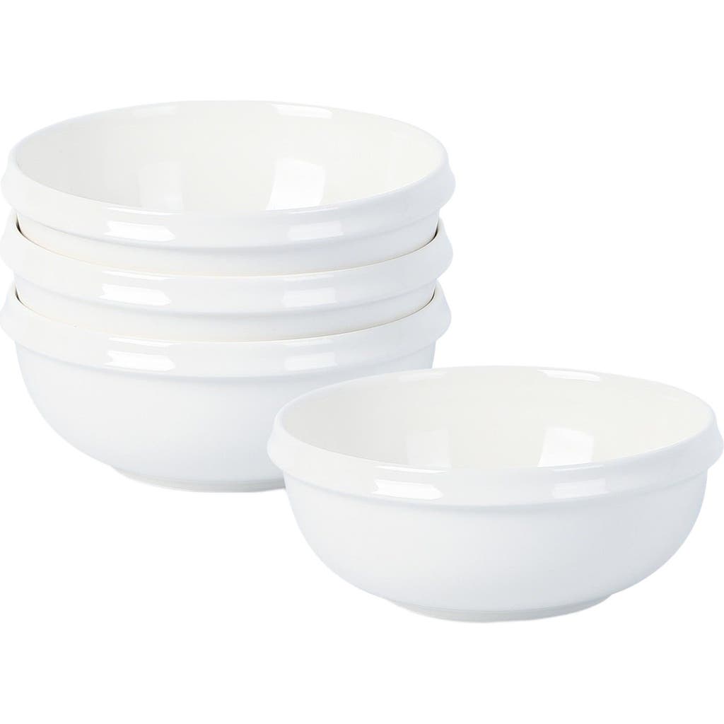Stone Lain Verso Porcelain 4-piece Bowl Set In White