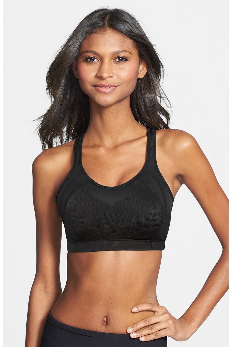 'Urban X-Over' Bra, Main, color, BLACK SPLASH/ BLACK
