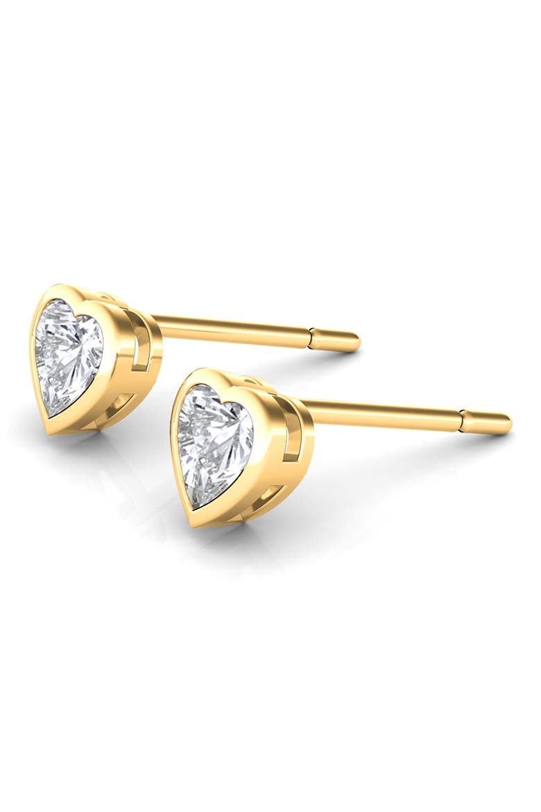Lab Created Diamond Heart Stud Earrings, Alternate, color, 18K YELLOW GOLD